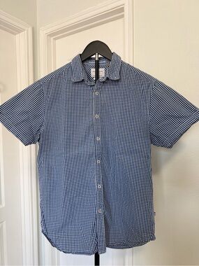 Denim & Flower Blue Gingham Short-Sleeve Button-Down Shirt